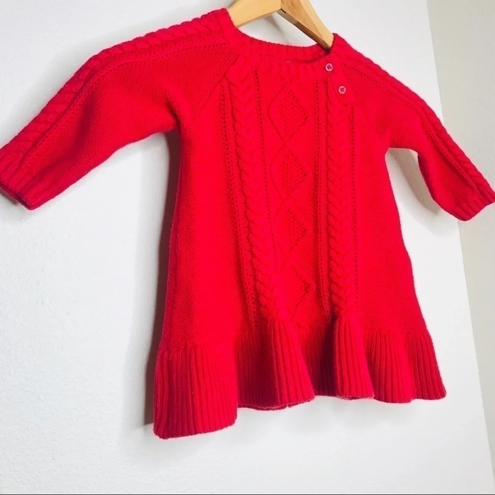 GAP Baby Red Knit Sweater Dress